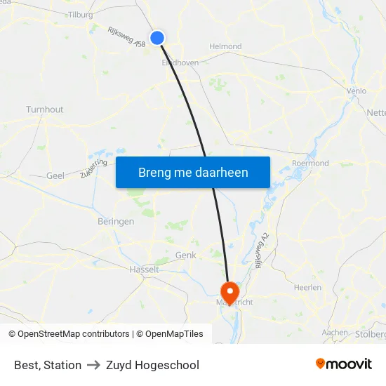 Best, Station to Zuyd Hogeschool map