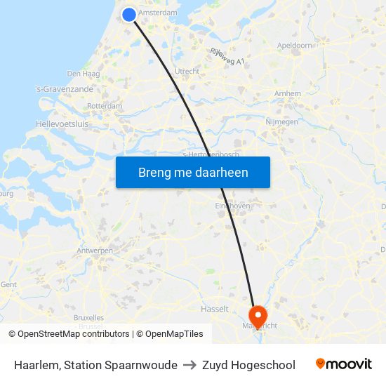 Haarlem, Station Spaarnwoude to Zuyd Hogeschool map