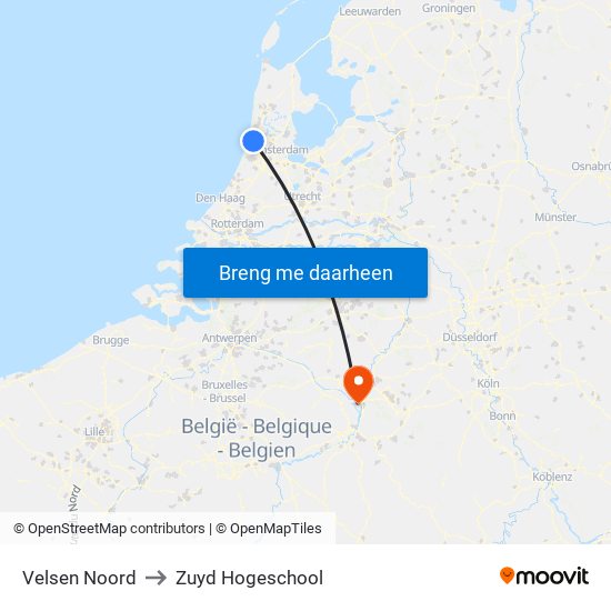 Velsen Noord to Zuyd Hogeschool map