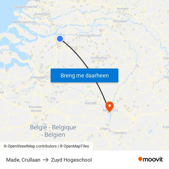 Made, Crullaan to Zuyd Hogeschool map