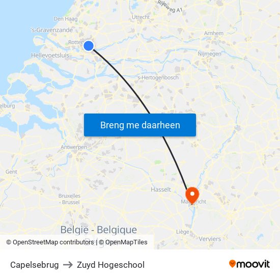 Capelsebrug to Zuyd Hogeschool map