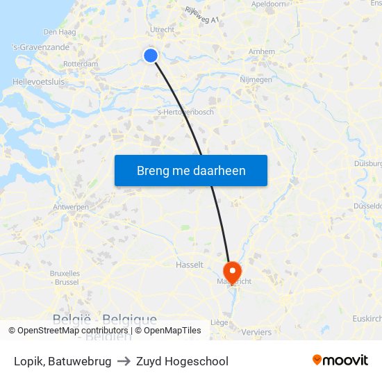 Lopik, Batuwebrug to Zuyd Hogeschool map