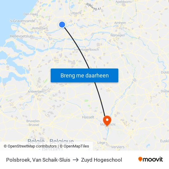 Polsbroek, Van Schaik-Sluis to Zuyd Hogeschool map