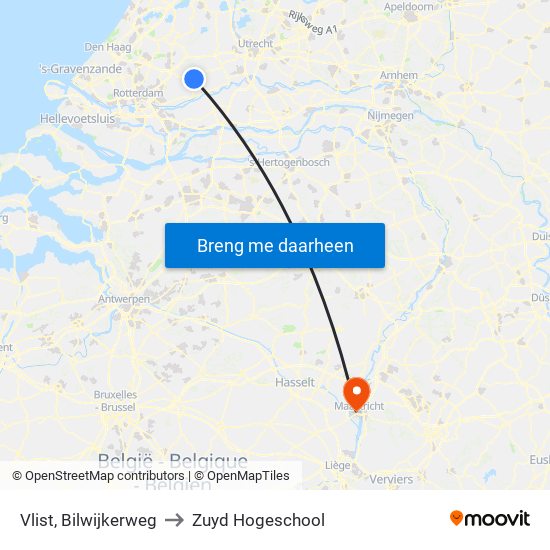 Vlist, Bilwijkerweg to Zuyd Hogeschool map