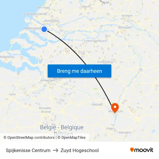 Spijkenisse Centrum to Zuyd Hogeschool map