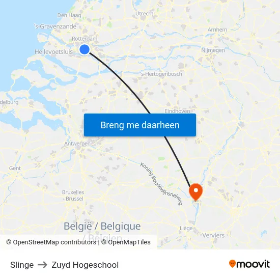 Slinge to Zuyd Hogeschool map