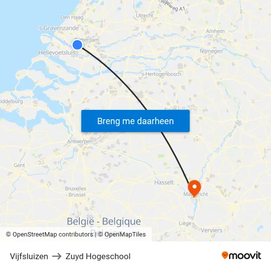 Vijfsluizen to Zuyd Hogeschool map