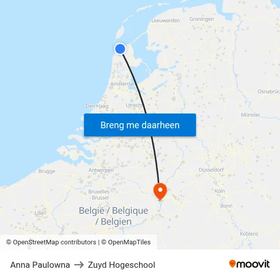 Anna Paulowna to Zuyd Hogeschool map