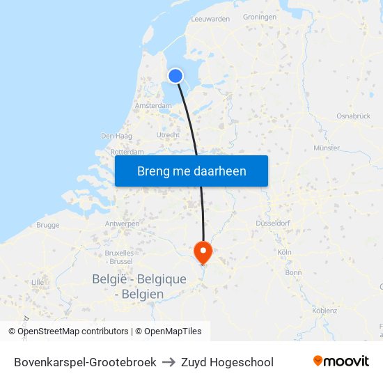 Bovenkarspel-Grootebroek to Zuyd Hogeschool map