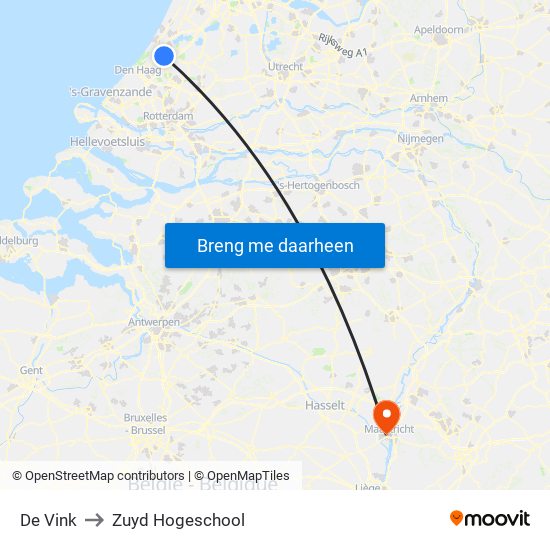 De Vink to Zuyd Hogeschool map