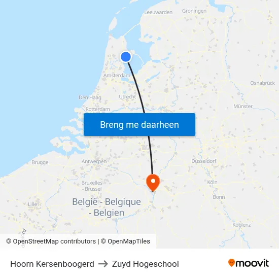 Hoorn Kersenboogerd to Zuyd Hogeschool map