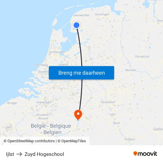 Ijlst to Zuyd Hogeschool map