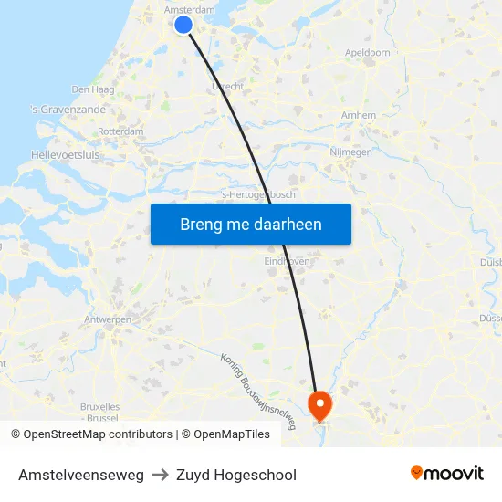 Amstelveenseweg to Zuyd Hogeschool map
