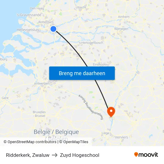 Ridderkerk, Zwaluw to Zuyd Hogeschool map