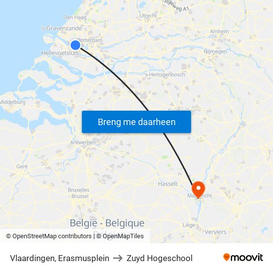 Vlaardingen, Erasmusplein to Zuyd Hogeschool map