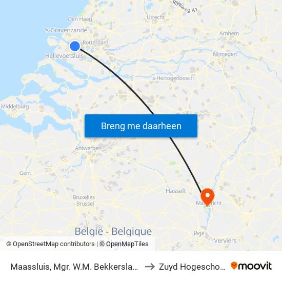 Maassluis, Mgr. W.M. Bekkerslaan to Zuyd Hogeschool map