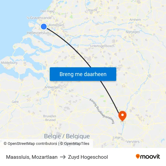 Maassluis, Mozartlaan to Zuyd Hogeschool map