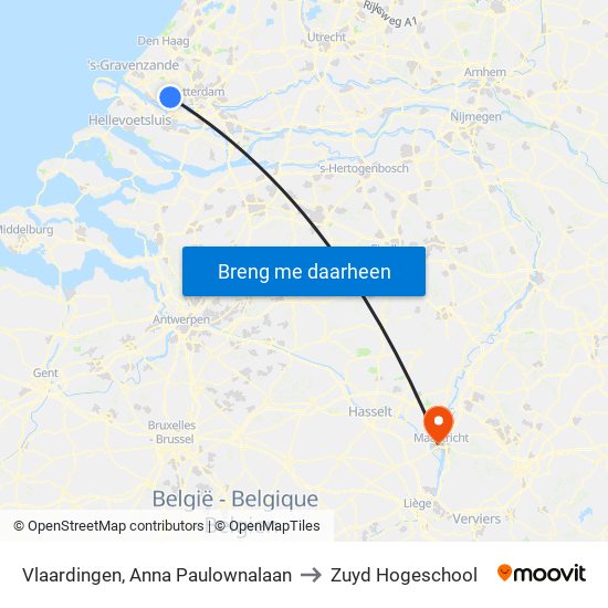 Vlaardingen, Anna Paulownalaan to Zuyd Hogeschool map