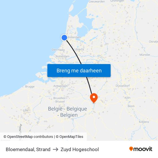 Bloemendaal, Strand to Zuyd Hogeschool map