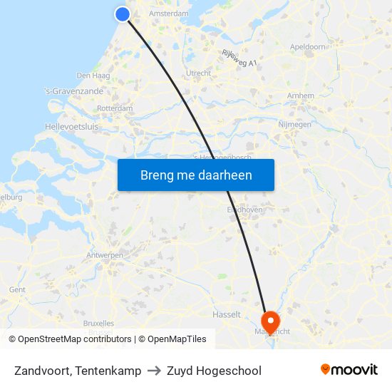 Zandvoort, Tentenkamp to Zuyd Hogeschool map
