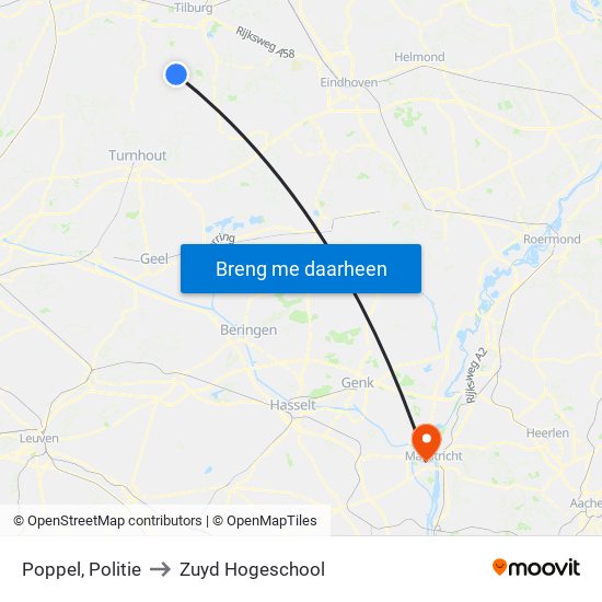 Poppel, Politie to Zuyd Hogeschool map