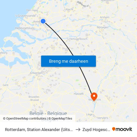 Rotterdam, Station Alexander (Uitstaphalte) to Zuyd Hogeschool map