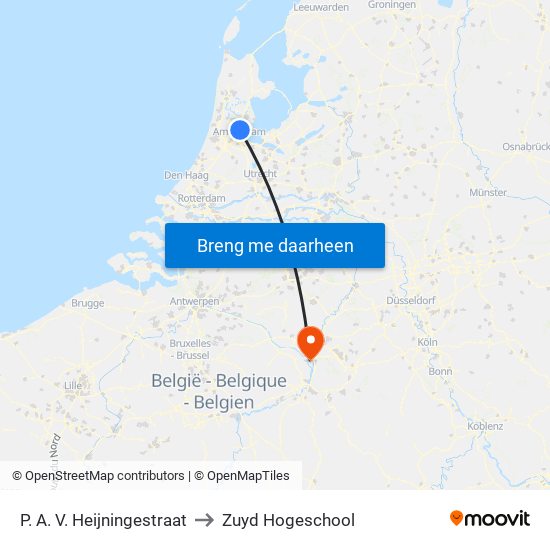 P. A. V. Heijningestraat to Zuyd Hogeschool map