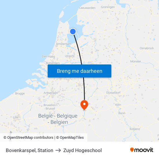 Bovenkarspel, Station to Zuyd Hogeschool map