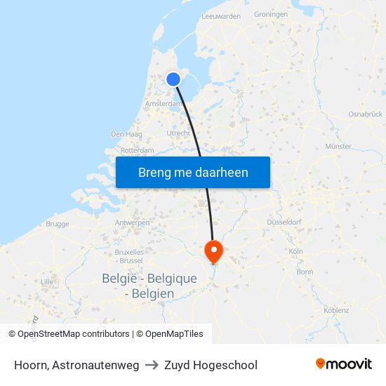 Hoorn, Astronautenweg to Zuyd Hogeschool map