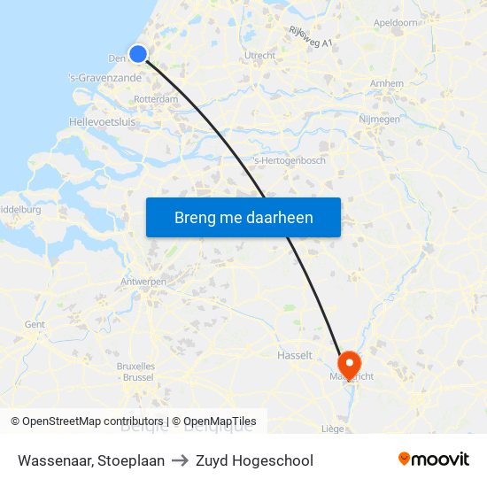 Wassenaar, Stoeplaan to Zuyd Hogeschool map