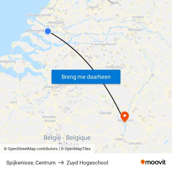 Spijkenisse, Centrum to Zuyd Hogeschool map