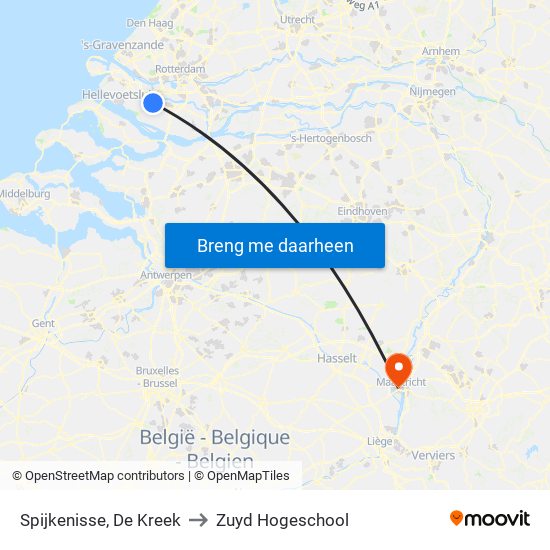Spijkenisse, De Kreek to Zuyd Hogeschool map