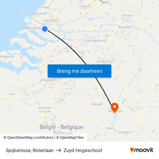 Spijkenisse, Rivierlaan to Zuyd Hogeschool map