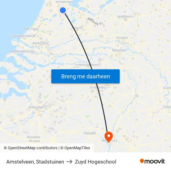 Amstelveen, Stadstuinen to Zuyd Hogeschool map