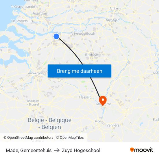 Made, Gemeentehuis to Zuyd Hogeschool map