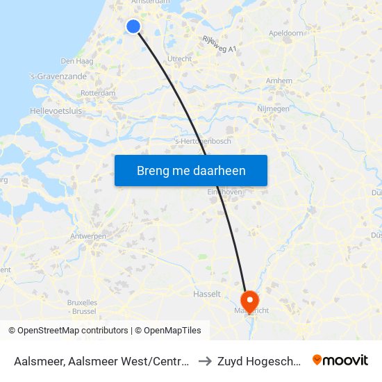 Aalsmeer, Aalsmeer West/Centrum to Zuyd Hogeschool map