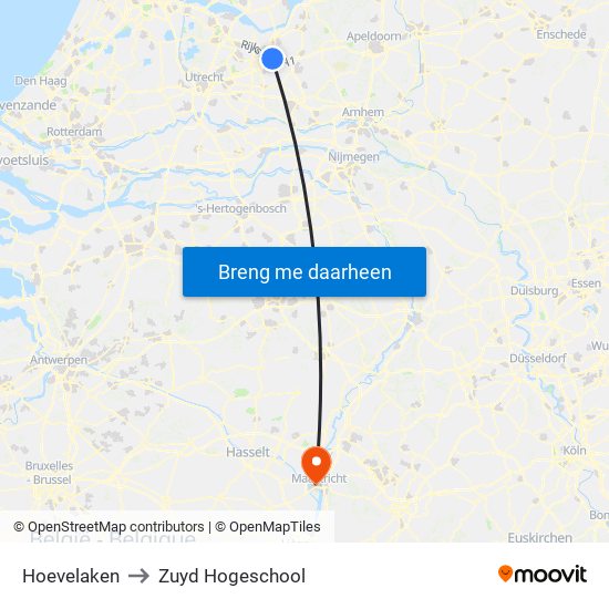 Hoevelaken to Zuyd Hogeschool map