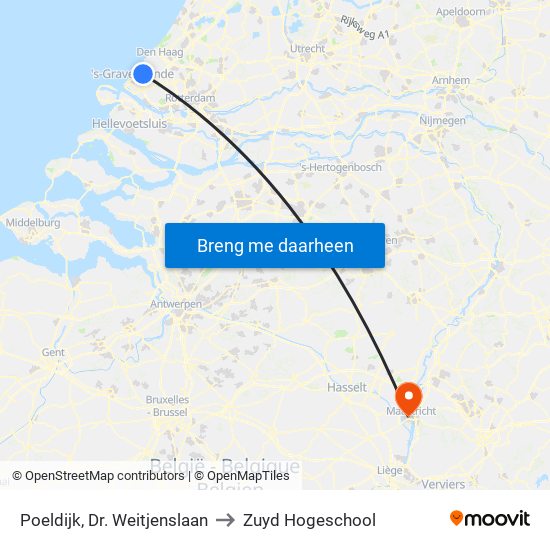 Poeldijk, Dr. Weitjenslaan to Zuyd Hogeschool map