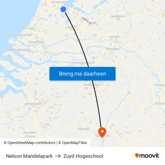 Nelson Mandelapark to Zuyd Hogeschool map