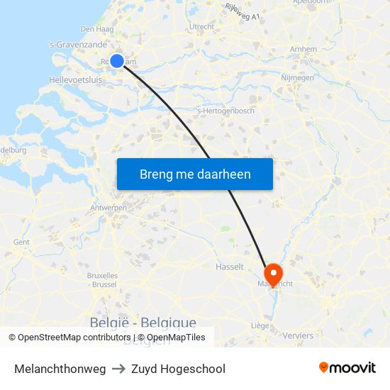 Melanchthonweg to Zuyd Hogeschool map