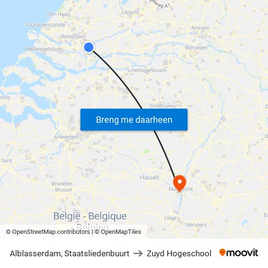 Alblasserdam, Staatsliedenbuurt to Zuyd Hogeschool map