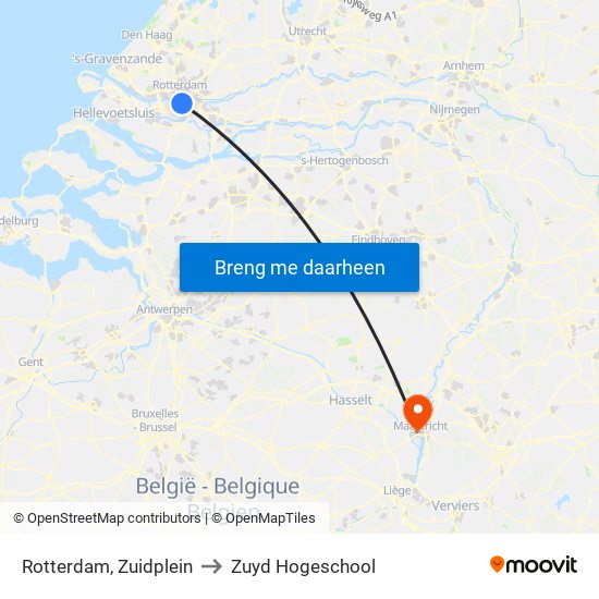 Rotterdam, Zuidplein to Zuyd Hogeschool map