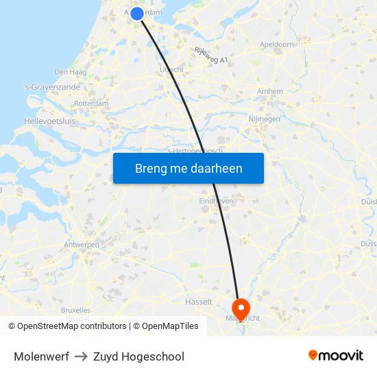 Molenwerf to Zuyd Hogeschool map