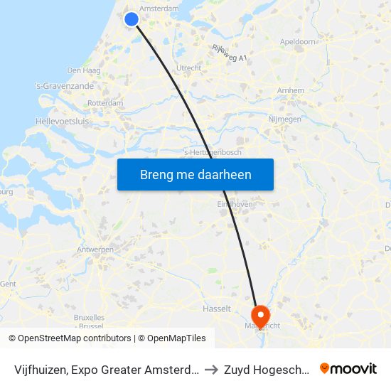 Vijfhuizen, Expo Greater Amsterdam to Zuyd Hogeschool map