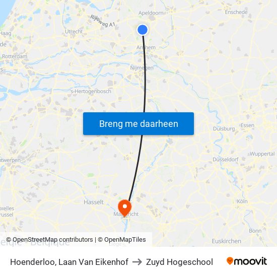 Hoenderloo, Laan Van Eikenhof to Zuyd Hogeschool map
