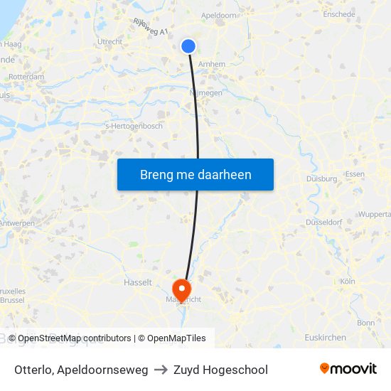Otterlo, Apeldoornseweg to Zuyd Hogeschool map