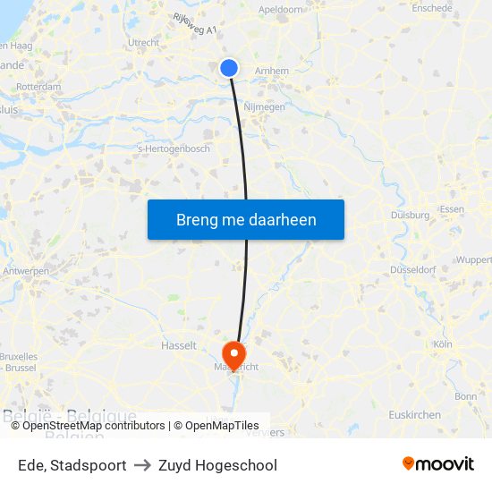 Ede, Stadspoort to Zuyd Hogeschool map