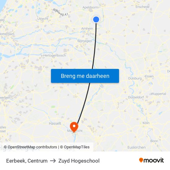 Eerbeek, Centrum to Zuyd Hogeschool map