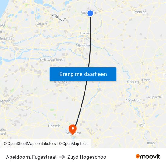 Apeldoorn, Fugastraat to Zuyd Hogeschool map