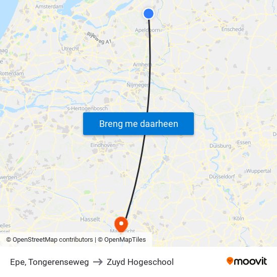 Epe, Tongerenseweg to Zuyd Hogeschool map